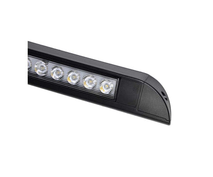 Raycharm 10" RV Camper LED Awning Porch Utility Light Fixture, 40° Down Angle Beam, 6000K Cool-White Super Bright, 12V/24V DC, High Light-Output Low Ampere Draw, Aluminum Housing Black Finish, 2-Pack