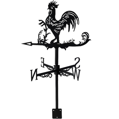 Abizarch Metal Rooster Shape Weathervane, Roof Mount Weather Chicken Wind Vane Direction Indicator,Outdoor Scene Garden Chicken Weather Vane Ornament for for Shed Farmhouse Yard Patio Decor (Rooster)