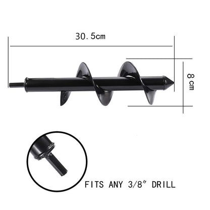Auger Drill Bit,Non-Slip Garden Auger Spiral Drill Bit,Garden Plant Flower Bulb 3” x 12” Rapid Planter,Post or Umbrella Hole Digger for 3/8'' Hex Drive Drill