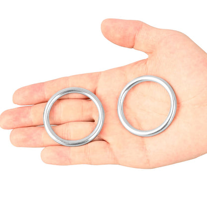 Abimars 2" Seamless Metal O Ring, 10 Pack 304 Stainless Steel Rings Load 320lbs, Solid, Heavy Duty Multi-Purpose Metal O-Ring for Macrame, Dog Leashes