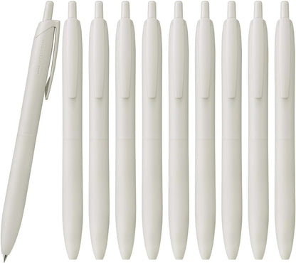 三菱鉛筆 Uni Jetstream Single Ballpoint Pen, Equipped with 0.7mm Lite Touch Ink (Black), Shell White, SXNLS07.1, Set of 10