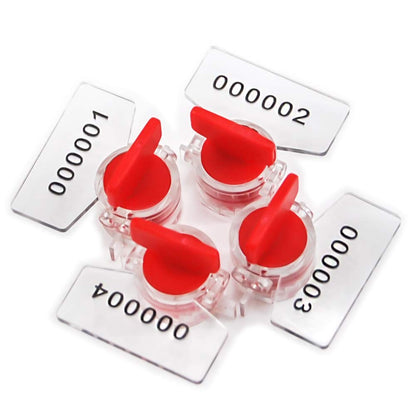 Leadseals(R) Anti-Tamper Twist Tight Roto Security Meter Seals High Electric Security Utility Plastic Padlock Gas Meter Seals Numbered (Red, Pack of 100 PCS) with Stainless Wire (100 m)