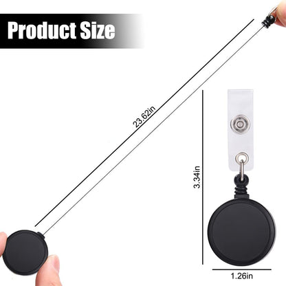 ZUYYON 20 Pcs Sublimation Blank Badge Holder Sublimation Retractable Tag Holder DIY Heat Transfer ID Badge Holder with Clip for ID Card Holders, Keys, Name Tag(Black)