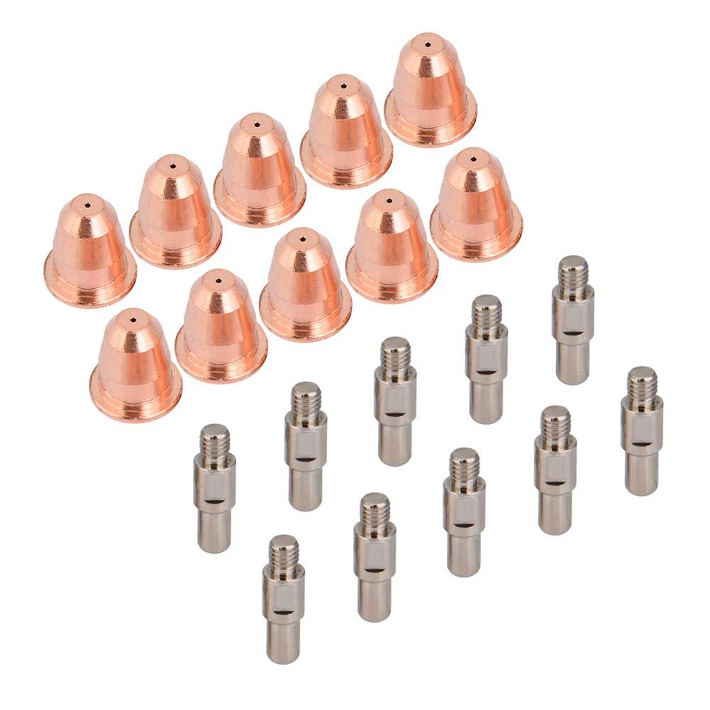 Plasma Torch Accessories Cutting Nozzle Tool 10Pcs PR0110 Electrode and 10Pcs PD0116-08 Nozzles, Welding Machine Electrode Consumables