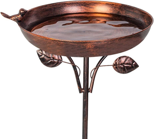 VEWOGARDEN Metal Bird Bath, Outdoor Standing Birdbath with Stakes, Vintage Bird Bath for Outside Garden Yard Decor, 30cm * 97cm