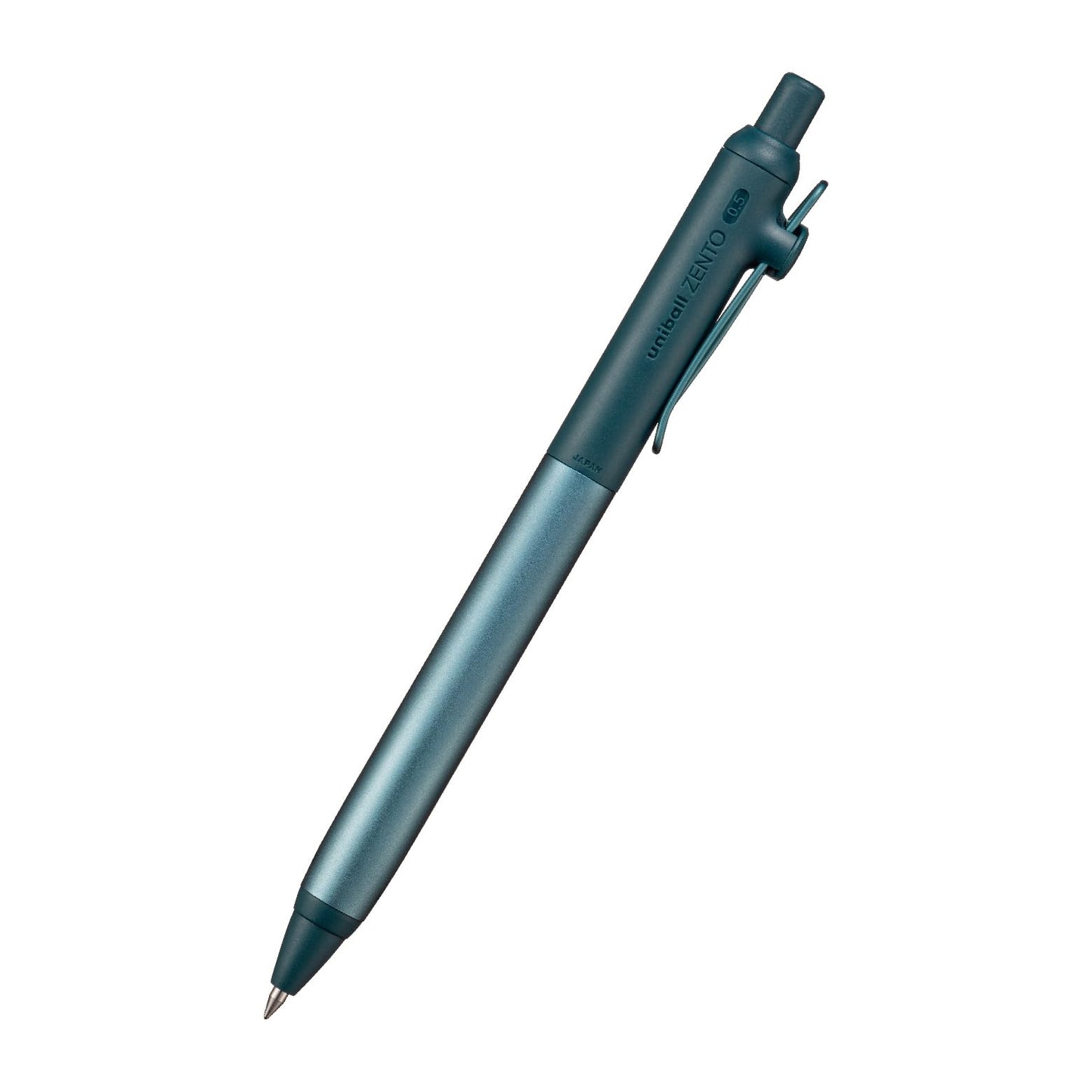 三菱鉛筆 uniball ZENTO Flow Model Rollerball Pen, Anodized Aluminum Grip, Fine 0.5mm, Water-Based Black Ink, Ultra-Smooth with Reduced Friction, Jade, UBNZF05.7