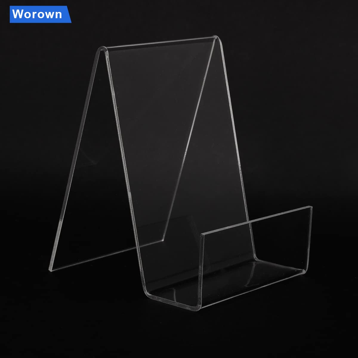 Worown 12 Pack (2.95 x 3.54 x 4.1 Inches) Acrylic Book Stands, Clear Book Holder, Acrylic Display Stand for Books, Photos, Brochures, Tablets and Phones