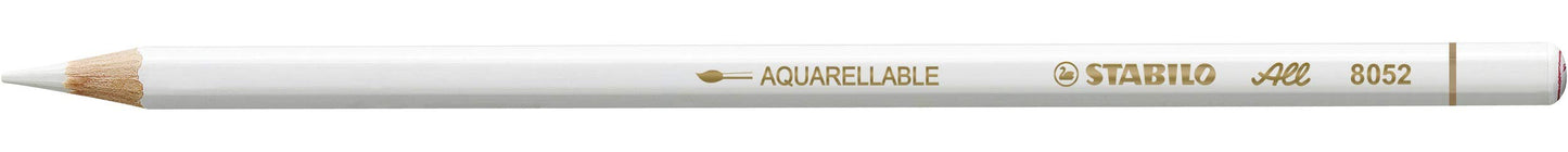 Stabilo 8052 All Coloured Pencil Crayons for Almost All Surfaces, 3.3 mm, White, Pack of 12