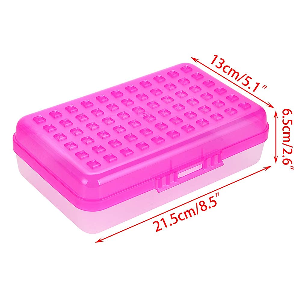 BTSKY Pack of 6 Multipurpose Utility Storage Box with Lid Snap Closure - Large Capacity Pencil Box for School Supplies, Plastic Pencil Case Organizer Box For DIY Beads Supplies