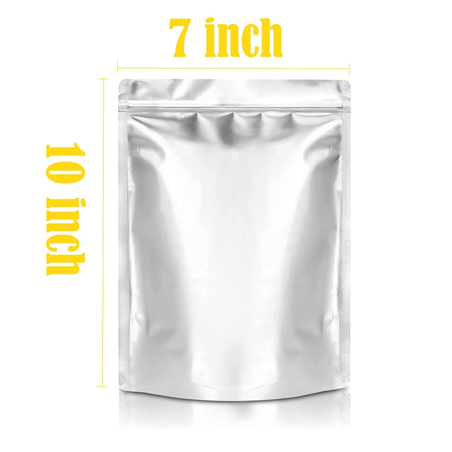 Durimoiy 50 Pack Mylar Bags for Food Storage 1 QUART Thick 9.5 Mil - 7"x10" Resealable Stand-Up Zipper Pouches for Long Term Food Storage - Heat Sealable