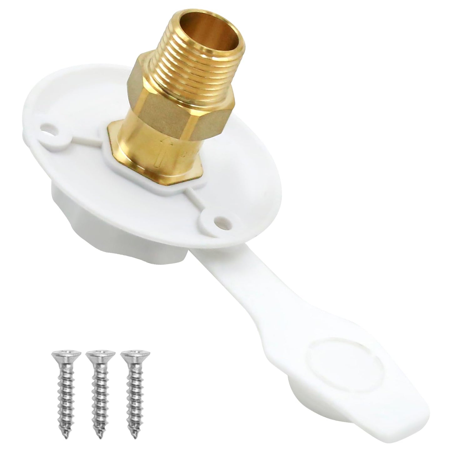 VIKKSAER RV Brass Water Inlet Connection Kit, 1/2" NPT Male with Check Valve, City Water Connection Inlet for RV Camper Motorhome Trailer Marine (6 Pieces)