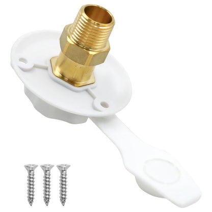 VIKKSAER RV Brass Water Inlet Connection Kit, 1/2" NPT Male with Check Valve, City Water Connection Inlet for RV Camper Motorhome Trailer Marine (6 Pieces)