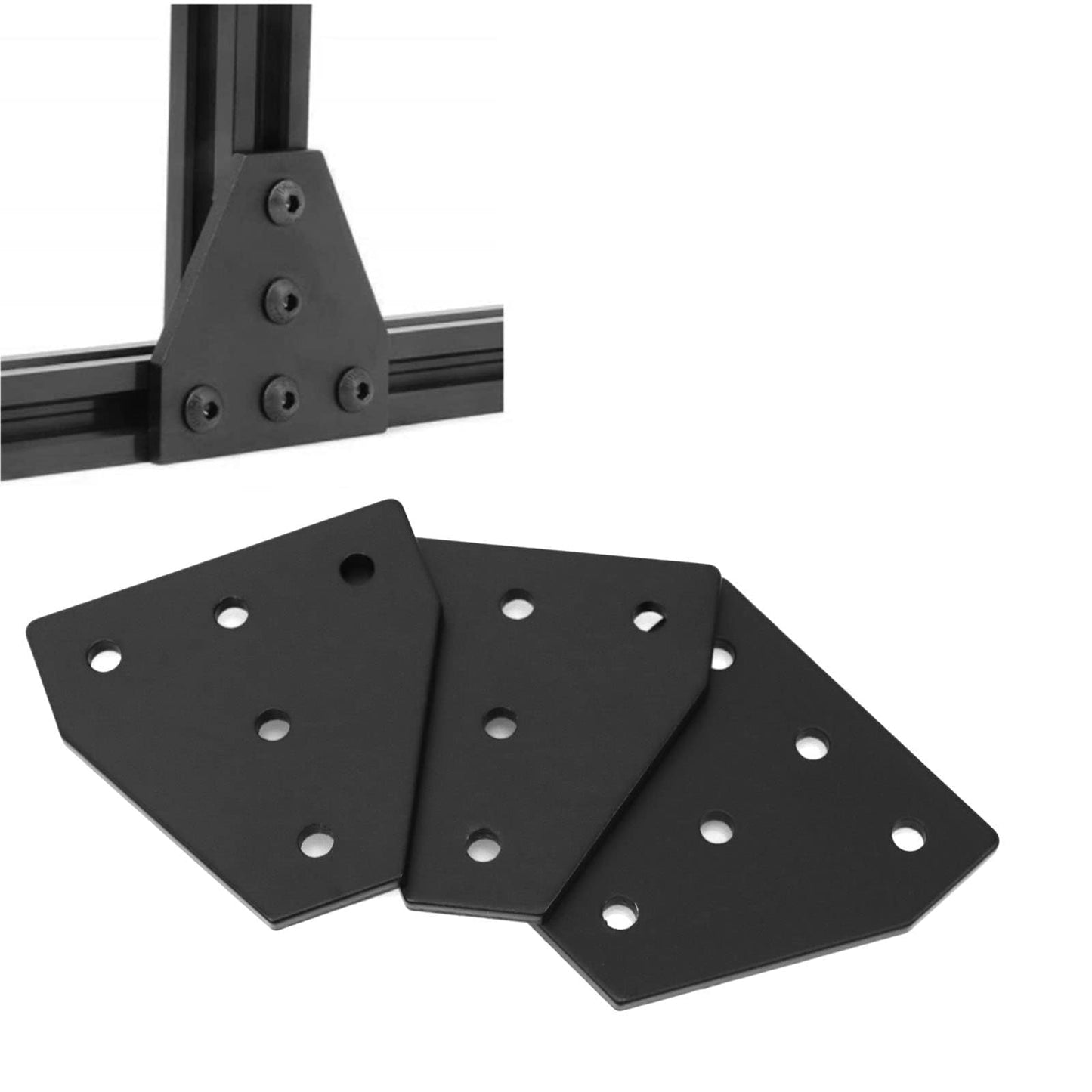 2020 Aluminum Extrusion Connector Bracket Set Included 8PCS Joint Plates,40Pcs M5 T-Slot Nuts and 40Pcs M5x8mm Hex Socket Cap Screw for 2020 Series Aluminum Profile 3D Printer Frame