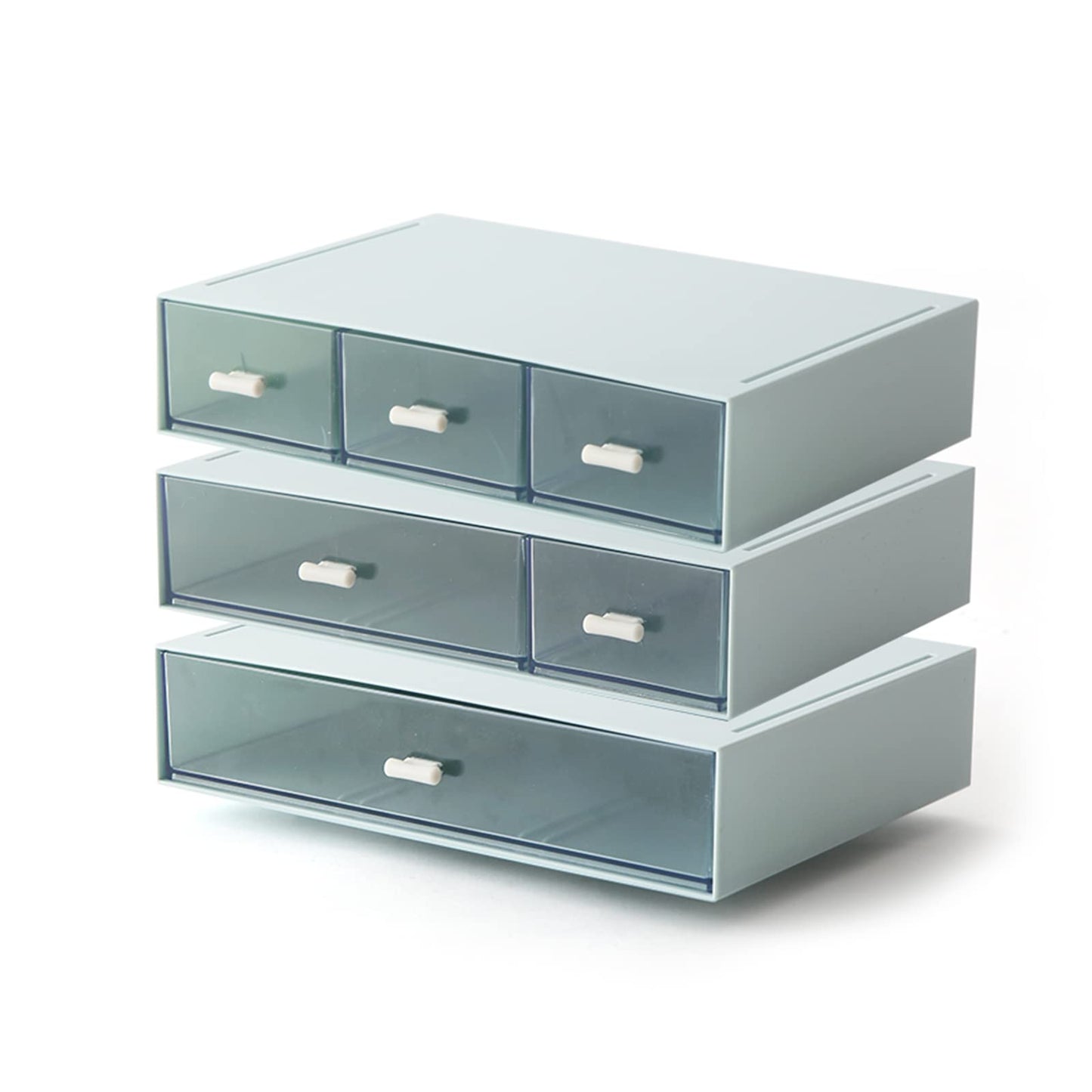 Desk Organizer with 6 Drawers, Makeup Organizer, Plastic Makeup Storage, Cosmetic Storage Organizer, Desk Storage Box, Bathroom Organization Boxes, Desktop Storage Box(Blue)