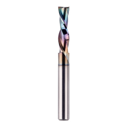 SpeTool 1/4 Shank Down Cut Spiral CNC Router Bits 1/4 inch Cutting Diameter 1 inch Cutting Length with Extra Long Life Coating for Woodwork Mortise Slot End Mill