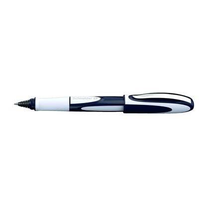Schneider Ray Cartridge Rollerball Pen, M (Medium), Refillable, Dark Blue/Light Gray Barrel, Royal Blue Erasable Ink Cartridge (187803), RS187803