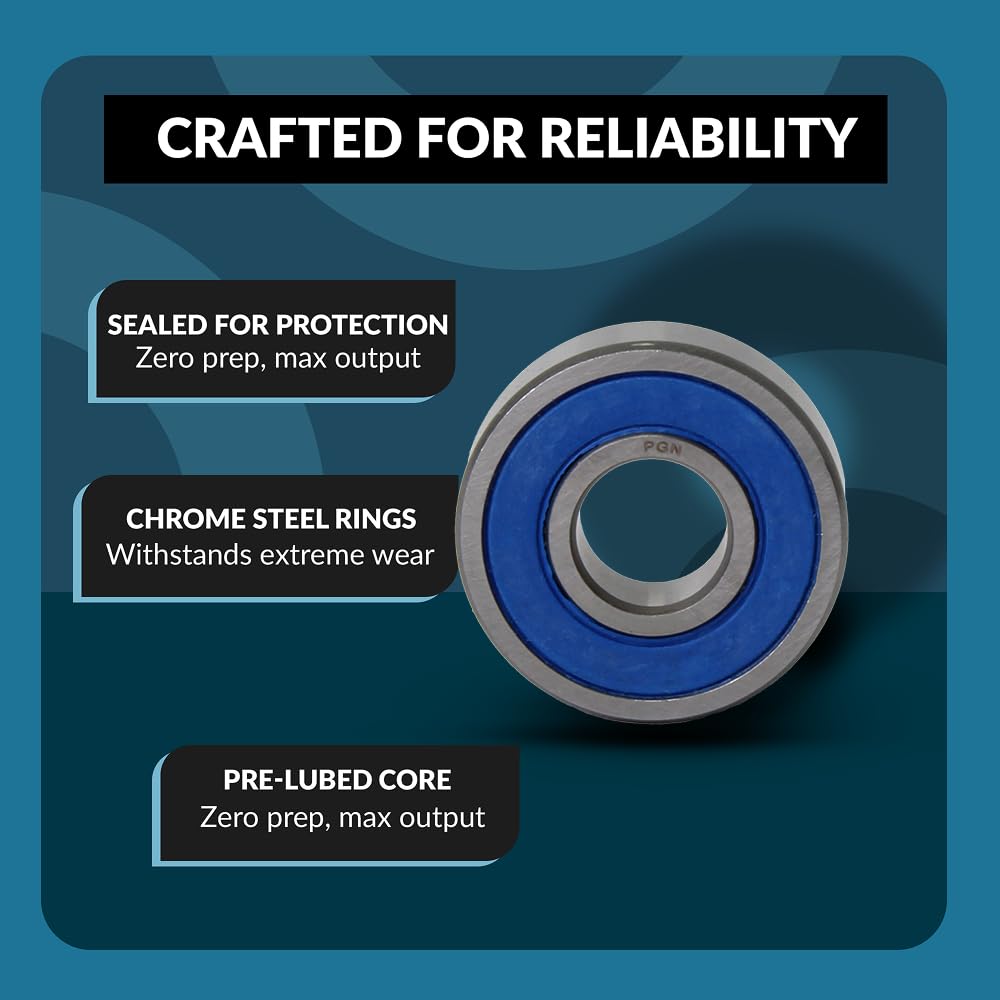 6203-2RS Sealed Ball Bearing - 17x40x12 - Lubricated - Chrome Steel (10 PCS)