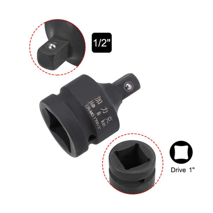 uxcell 1 Inch Drive (F) x 1/2 Inch (M) Impact Socket Reducer for Ratchet Wrenches, Female to Male, Cr-Mo