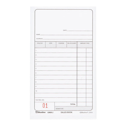 Blueline "Sales Book 50 Carbonless Duplicates English Pack of 10, 3-1/2"" x 6-1/2"" (G3NCR.10)"