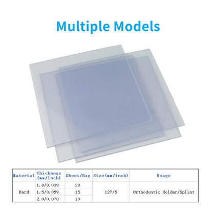 Dental Hard Splint, Thermoforming Materials for Vacuum Forming Machine 5''x 5'' (1.0MM-20PCS)
