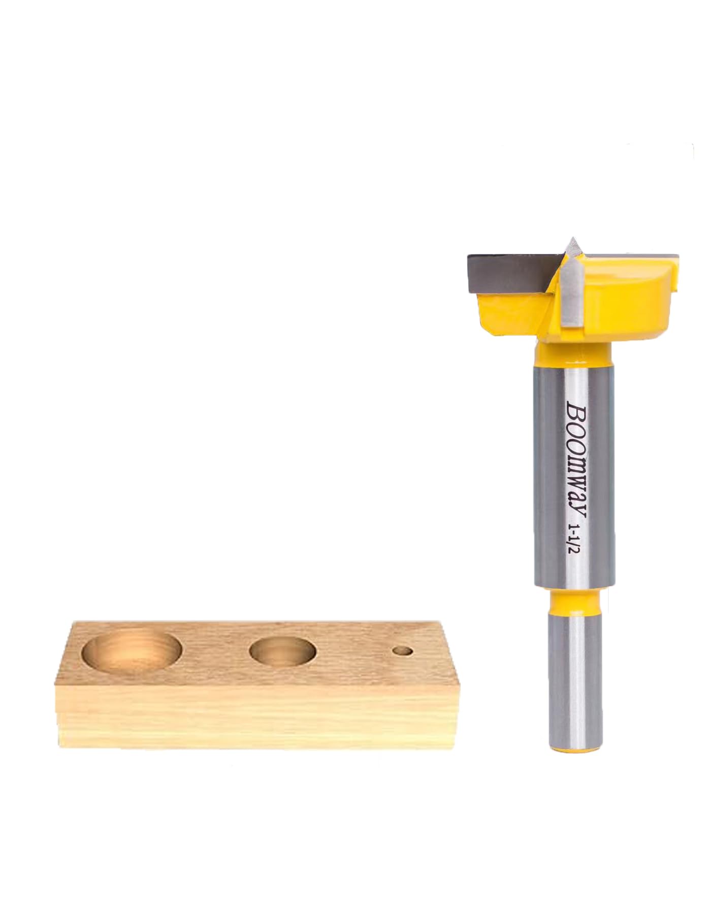 Boomway Forstner Drill Bit (1-1/2'' | 38.1mm) with YG6X Carbide, Suitable for fine Woodworking, Cabinet Making, etc