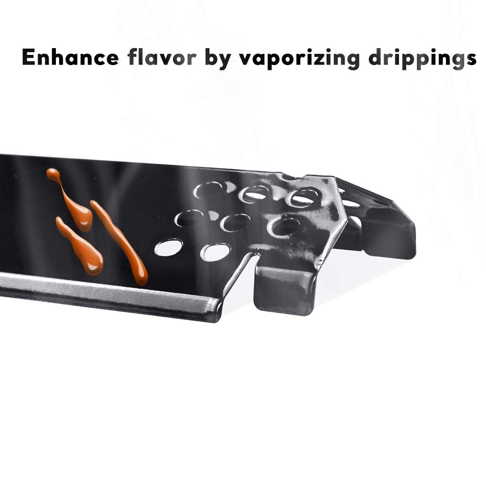 Uniflasy 14.6" Grill Heat Plates for Nexgrill 720-0888, 720-0888N, Members Mark 720-0882D, Dyna-Glo Gas Grill, Porcelain Steel Flame Tamer, Flavor Bar Replacement Parts for Nexgrill 720-0888, 5 Pack