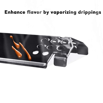 Uniflasy 14.6" Grill Heat Plates for Nexgrill 720-0888, 720-0888N, Members Mark 720-0882D, Dyna-Glo Gas Grill, Porcelain Steel Flame Tamer, Flavor Bar Replacement Parts for Nexgrill 720-0888, 5 Pack