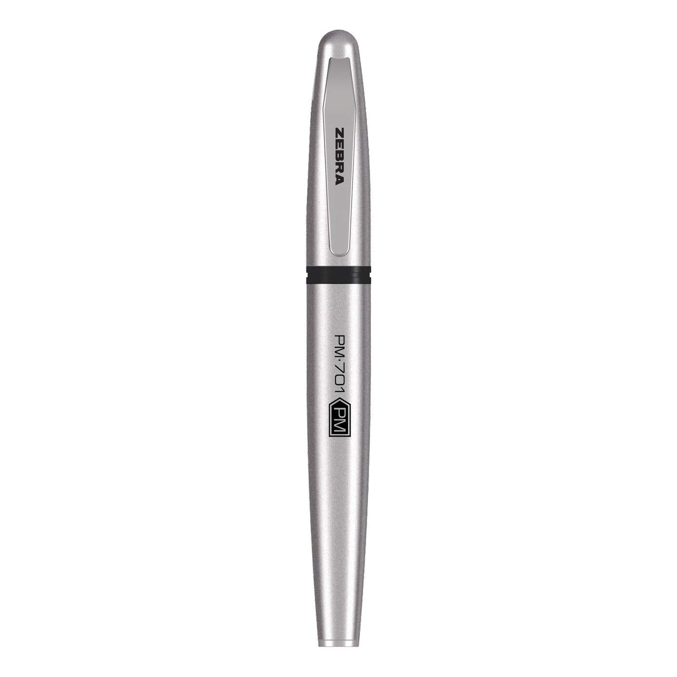 Zebra Pen PM-701 Permanent Marker, F-701 and M-701 Retractable Ballpoint Pen/Pencil Gift Set, Premium Steel Barrel, Fine Point, 0.7mm/0.8mm, 3-Pack (11213), Black