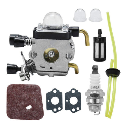 Anxingo C1Q-S97 Carburetor with Tune Up Kit Carb for Stihl FS38 FS45 FS46 FS55 KM55 HL45 FS45L FS45C FS46C FS55C FS55R FS55RC String Trimmer Weed Eater w/Fuel Line Air Filter Primer Bulb Gasket
