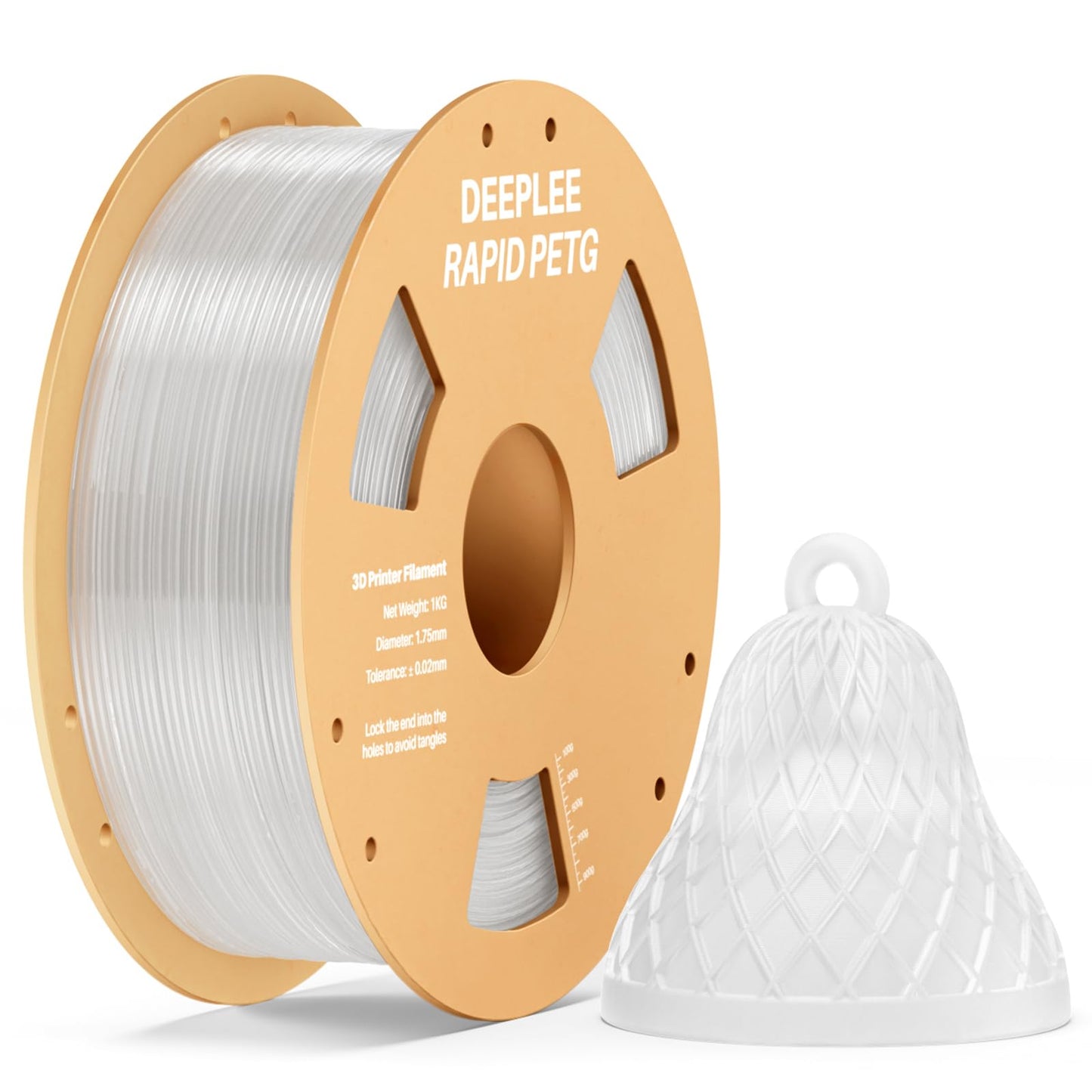 DEEPLEE Rapid PETG Filament 1.75mm Transparent 1KG, 3D Printer Filament Good Impact Resistance, High Speed Filament Material Speed Up to 600mm/s Fit for Most FDM 3D Printers