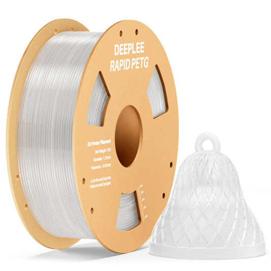 DEEPLEE Rapid PETG Filament 1.75mm Transparent 1KG, 3D Printer Filament Good Impact Resistance, High Speed Filament Material Speed Up to 600mm/s Fit for Most FDM 3D Printers