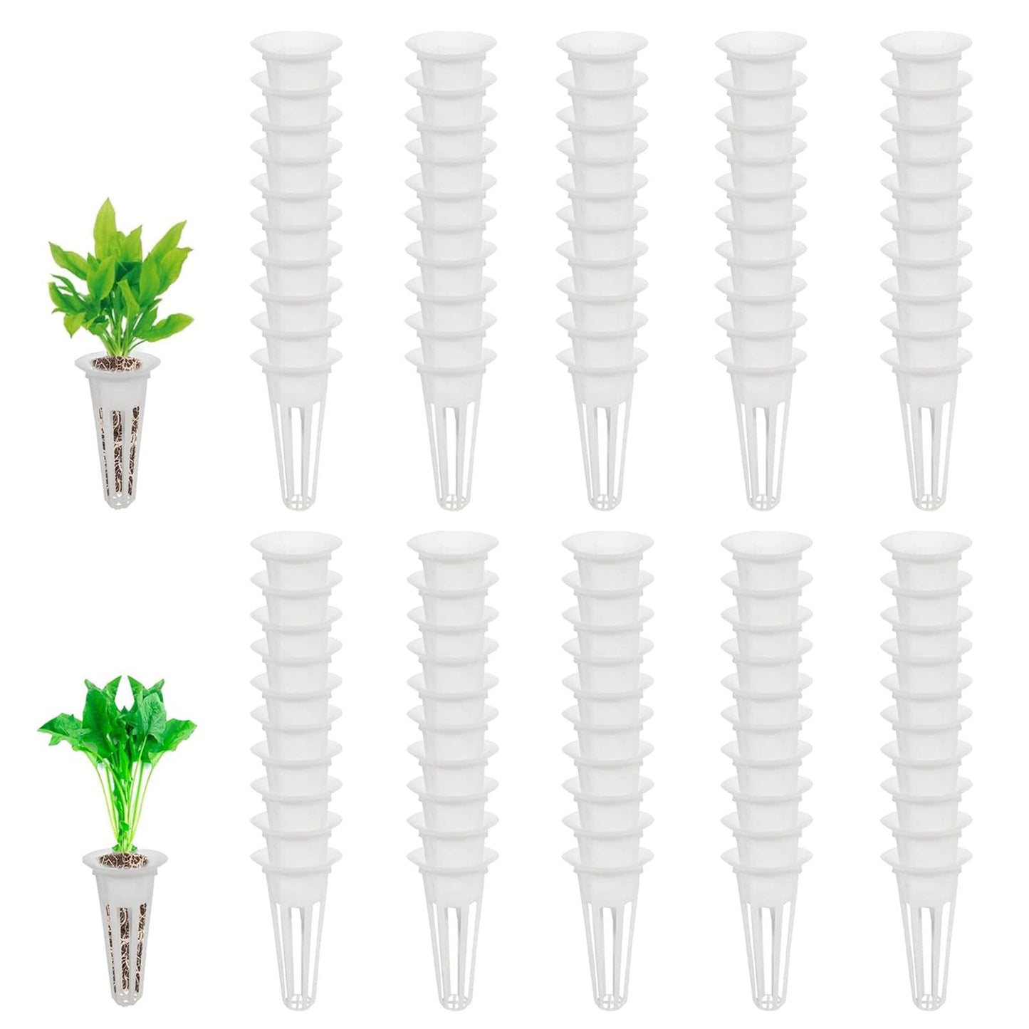 100 PCS Hydroponic Grow Baskets, Plastic Replacements Grow Basket Sets for Plant Hydroponics Garden Seed Pods System - Grow Anything