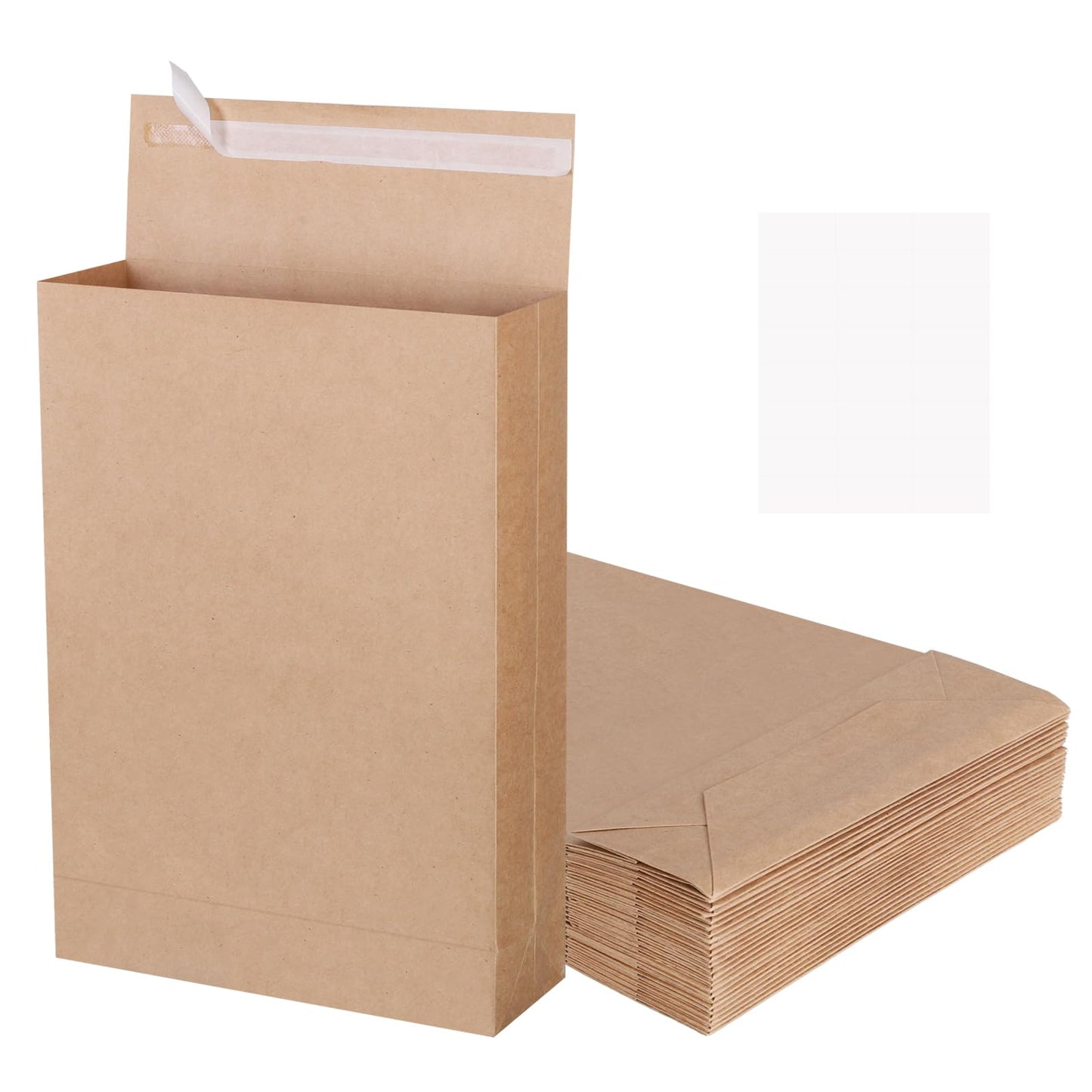 zmybcpack 25 Pack 9.4" x 13.2" Large Expandable Envelopes, Kraft Expansion Envelopes Peel and Seal Catalog Envelope for Documents, Magazines, Photos
