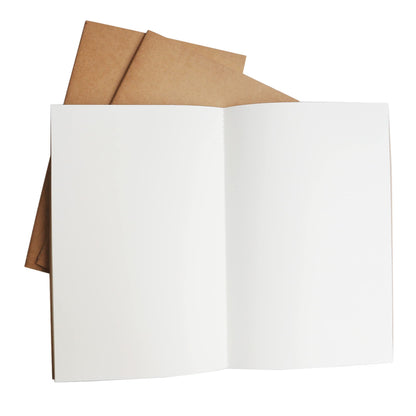 Wanderings Large Blank Travelers Notebook Insert/Large Journal Refill | 7" x 10.7" / 18cm x 27cm | 3 Booklets, 180 Blank Pages | Travelers Notebook Refills for Journals, Diaries, Planners