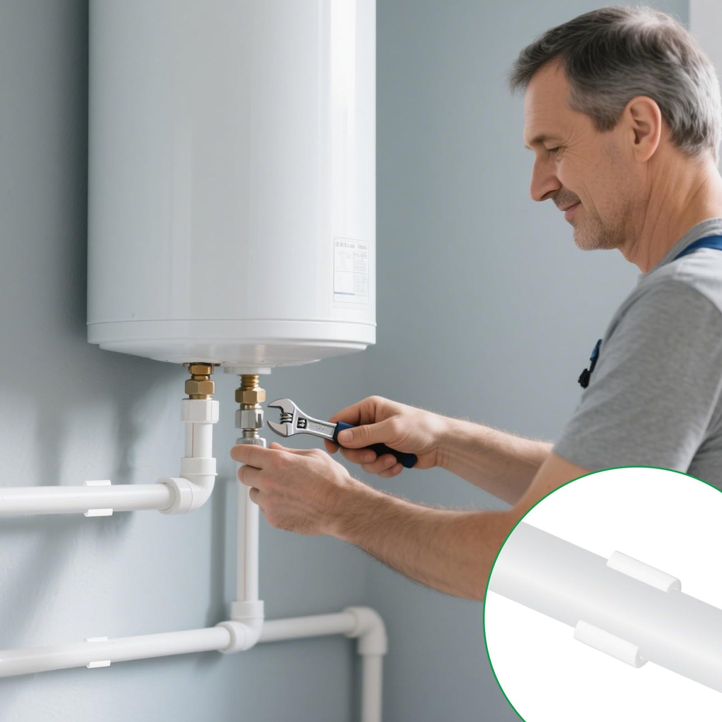 Supkiir 100Pcs PEX Pipe Clips, 16mm and 20mm U-Hook Pipe Clamps, Water Tube Support Hangers, Plastic Pipes Holder Bracket Support Tools Tubing Hoses Bracket Socket for Water Gas Pipes