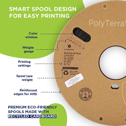 Polymaker Matte PLA Filament Matte Wood Brown 1.75mm 1kg 3D Printing Filament, PolyTerra 3D Printer PLA Filament