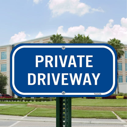 2-Pack Private Driveway,Yuntarda 12"X6" Heavy 0.40 Aluminum Rust Free Sign Professional Printing UV Protected Weatherproof Indoor or Outdoor Use