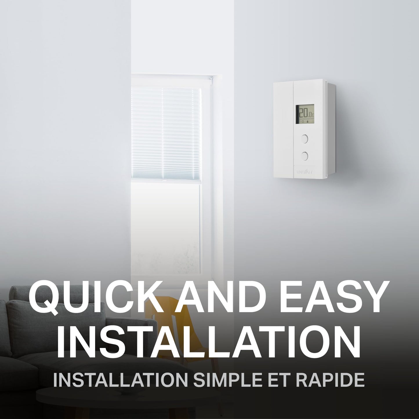 Uniwatt by Stelpro Non-Programmable Electronic Thermostat for Baseboards and Convectors, Accurate Temperature Control - NOT Compatible with Fan-Forced Heaters - White (UT202NP)