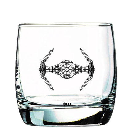 Star Wars Glass Set - X-Wing & TIE Fighter - Collectible Gift Set of 2 Glasses - 10 oz Capacity - Classic Design - Heavy Base
