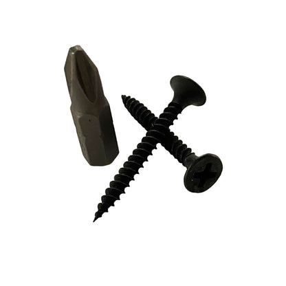 #6 x 1-1/4" Drywall Screws – Fine Thread, Phillips Drive, Sharp Point, Bugle Head, Black Phosphate – Contractor-Grade Drywall & Wood Fasteners + Driver Bit Included (500pcs)