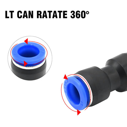 Hoypeyfiy 100pcs Quick Connect Air Hose Fittings for 4 6 8 10 12 mm Tube Quick Release Pneumatic Airline Connectors Plastic Straight Push to Connect Fitting (100Pcs)