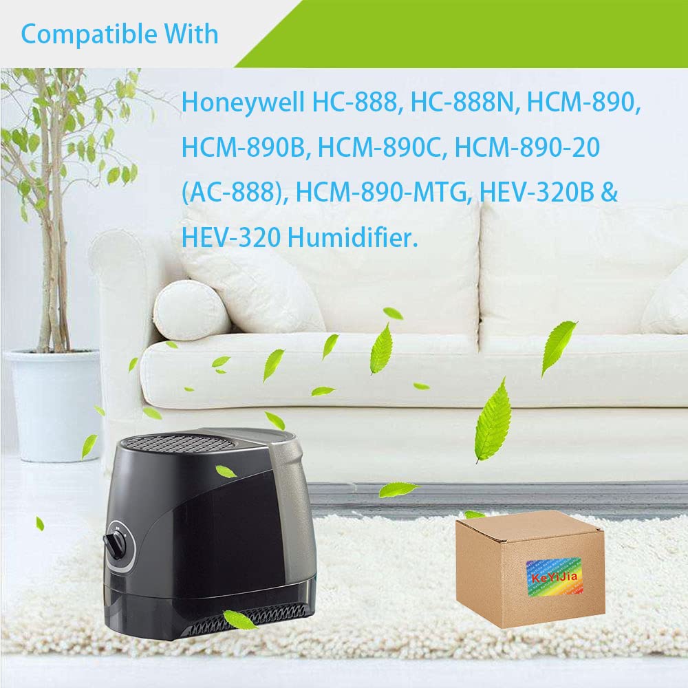 4 Pack HC-888 Filter Compatible with Humidifier Wicking Filters HC-888N Filters C Replacement for Honeywell HCM-890 HCM-890B HCM-890C DCM-200 HEV-320B