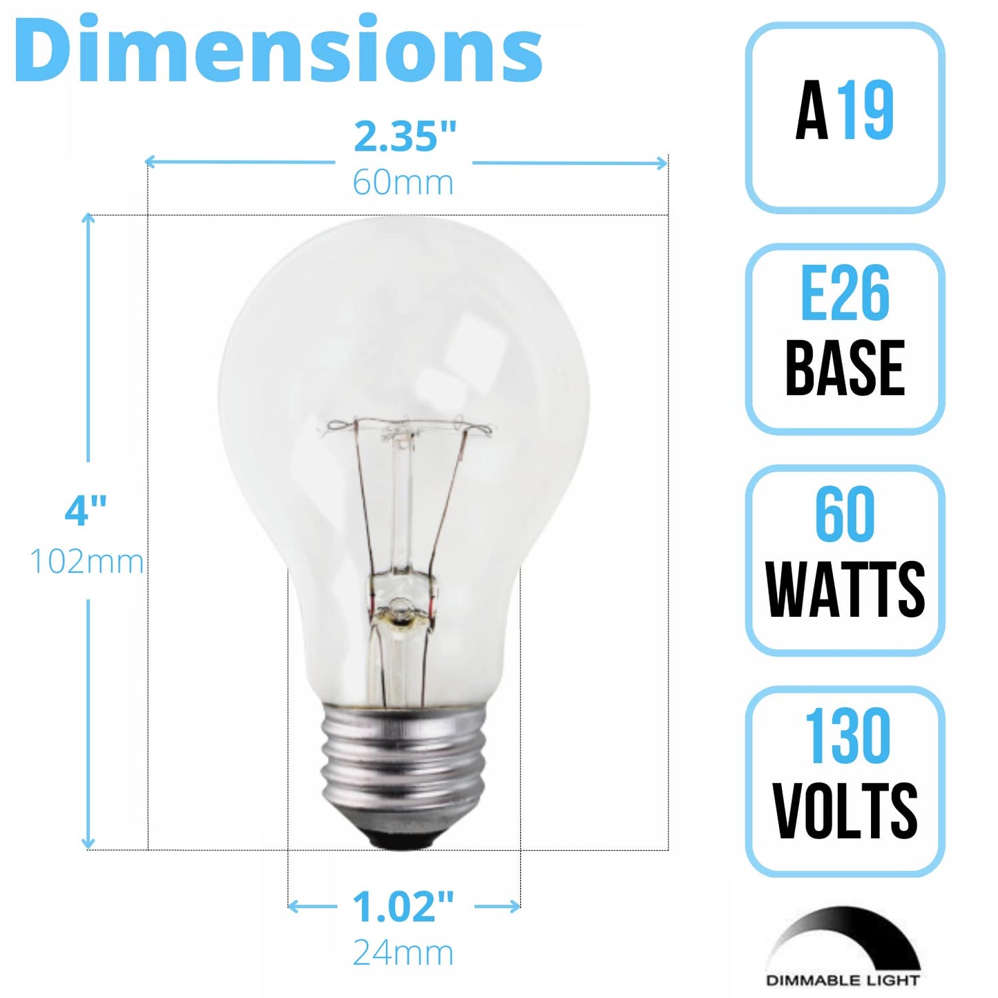 Xtricity A19 Clear Incandescent Rough Service Light Bulb, 60 Watt, 2700K Soft White, E26 Medium Base, 560 Lumens, 130V,12 Count (Pack of 1)