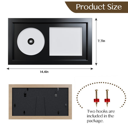 Solid Wood CD Display Frame for CD Cases and Discs with EVA Foam Lining and Black Flocked Fabric, Wall Mountable, Acrylic Cover, Elegant Home Decor, 7.7"x14.4"