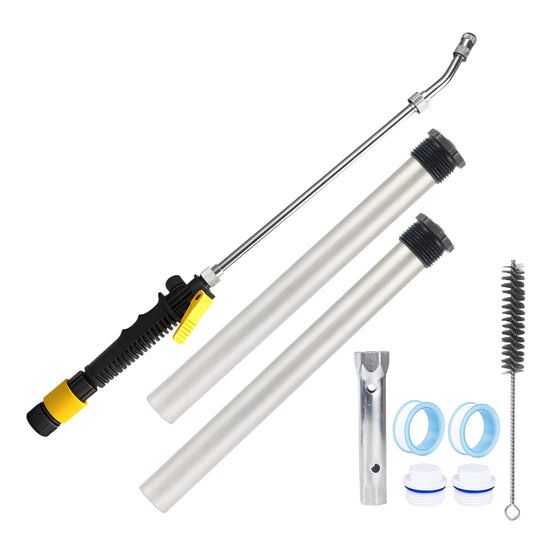 9PCS RV Water Heater Anode Rod & Cleaning Kit - 9.25" L 3/4" NPT Magnesium Rods for Suburban/Mor-Flo, RV Tank Rinser, Stainless Steel Brush, Wrench - Extends Heater Lifespan (9 PCS)