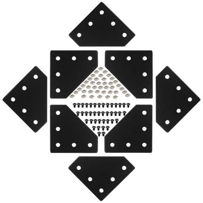 2020 Aluminum Extrusion Connector Bracket Set Included 8PCS Joint Plates,40Pcs M5 L-Slot Nuts and 40Pcs M5x8mm Hex Socket Cap Screw for 2020 Series Aluminum Profile 3D Printer Frame