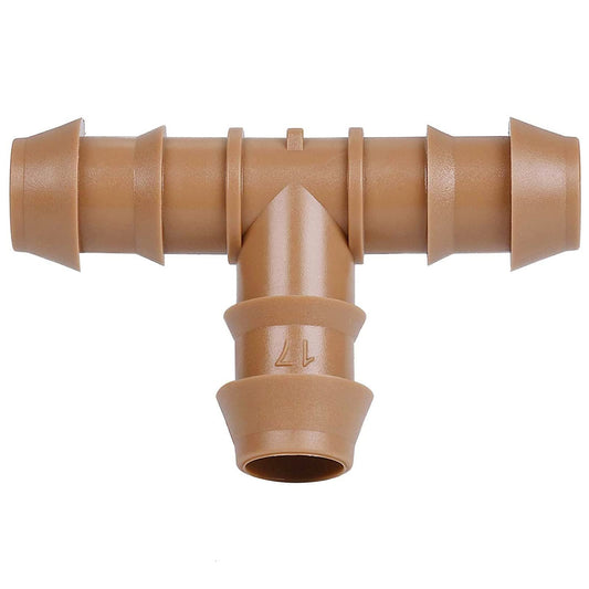 Arfun 20-Pack Drip Irrigation Barbed Tee Fittings, Fits of 1/2”, 17mm .600” ID Drip Tubing