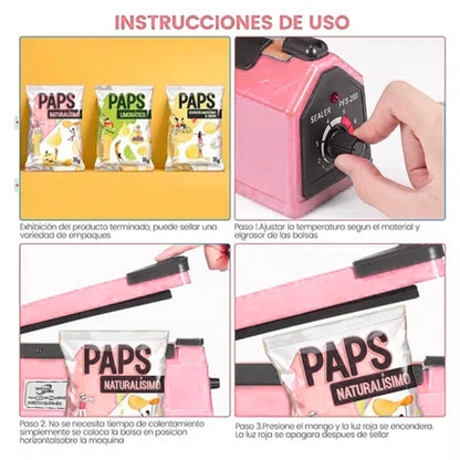 Compact 8-inch Manual Impulse Sealer for Plastic Bags, Quick-Seal Impulse Bag Sealing Machine for PE & PP Plastic with Replacement Kit