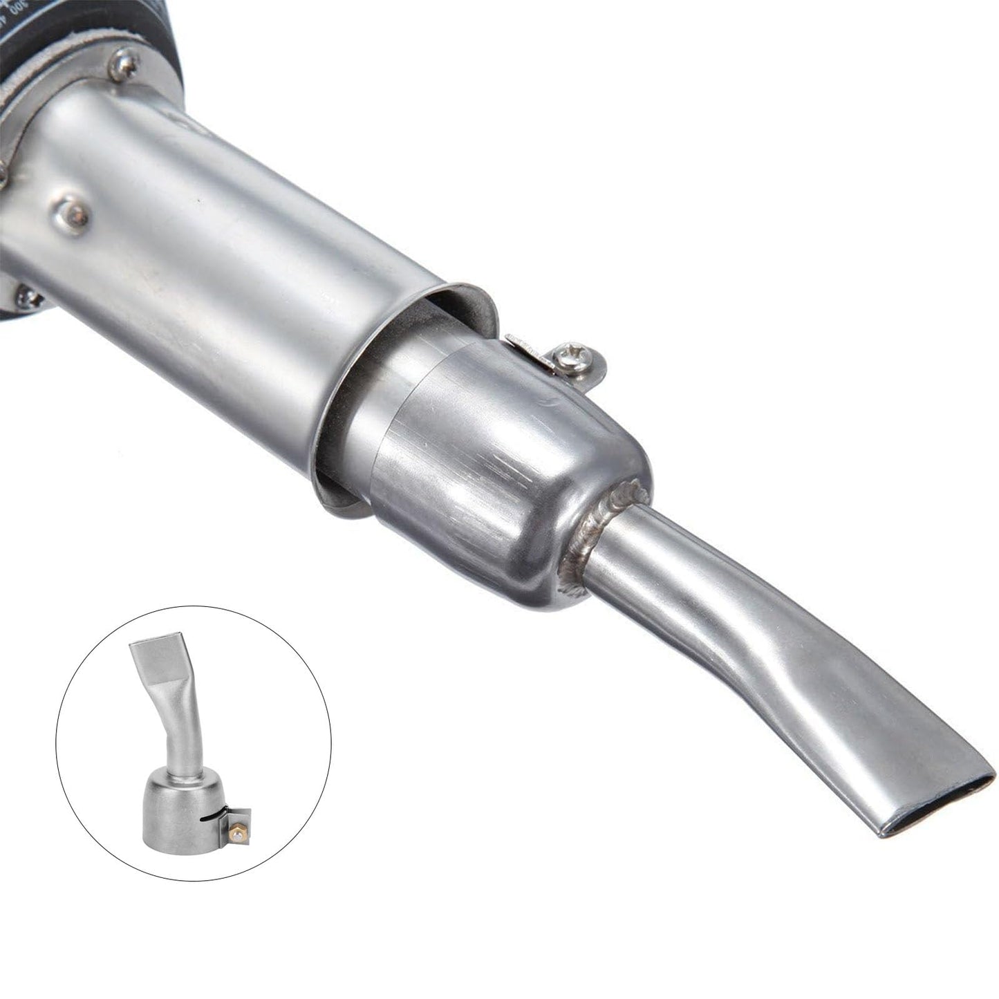 3Pcs Stainless Steel Hot Air Gun Welding Nozzles, 20MM 90 120 Degree Flat Wide Mouth Tubular Welding Gun Nozzle Tips for Diameter 32mm Welding Heat Gun, for Welding PP PVC Plastic Sheet