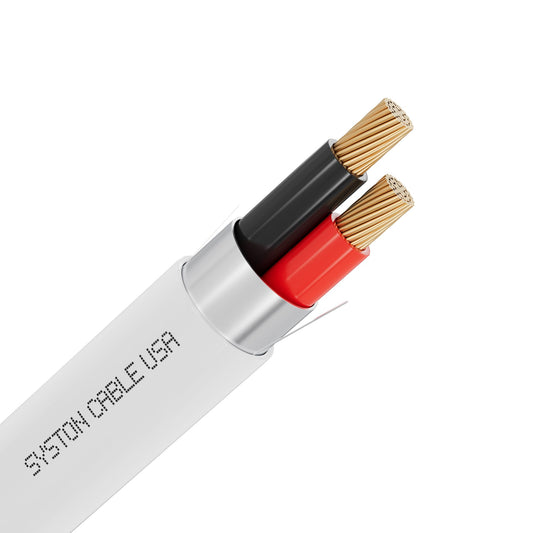 SYSTON 18/2 Alarm Security Burglar Station Control Cable Wire, 18 AWG 2 Conductors 100% Stranded Copper, Plenum-Rated CMP/CL3P Shielded, CSA ETL RoHS for Indoor/Outdoor Low Voltage Applications
